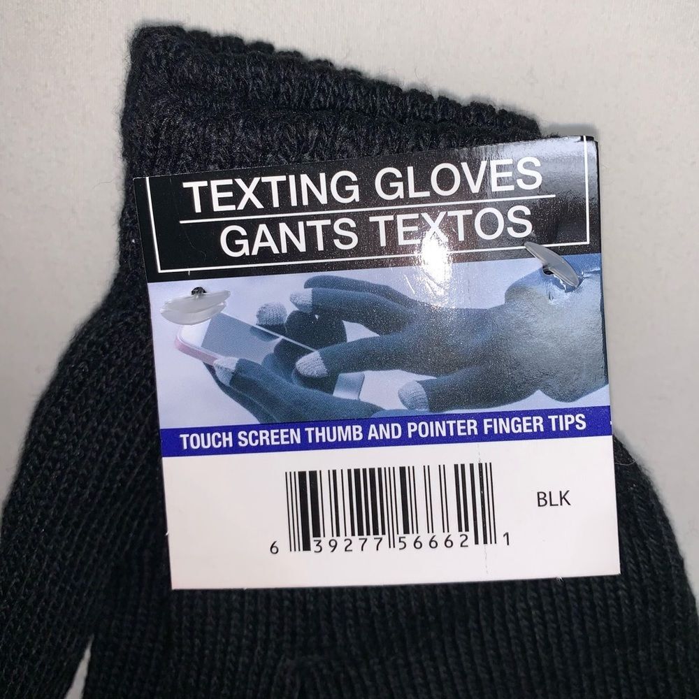 NWT Black Texting Gloves Unisex One Size Warm Winter Lightweight Snow Ski Fall